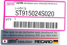 Genuine SUBARU IMPREZA WRX STi