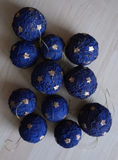 11 Christbaumkugeln - Weihnachtsschmuck - dunkelblau/gold - guter Zustand!!