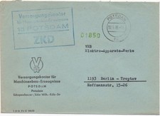 DDR, ZKD-Brief Versorgungskontor für Maschinenbau-Erzeugnisse Potsdam 1965