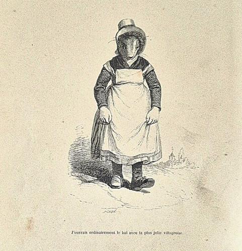 Alte holzstich grafik - alte, j.j
