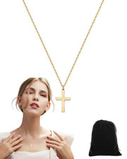 Kreuz Halskette Damen 18k echt