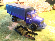 Preiser THW LKW Pritsche mit Plane Einsatzfahrzeug Magirus 1:87 H0