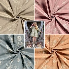 Musselin Stoff floral bestickt