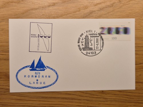 Postkarte mit schiffsstempel - mit,