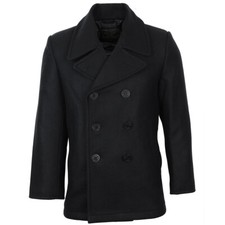 Schwarzer Pea Coat der