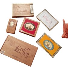 6 Alte ZIGARRENSCHACHTELN Holz 