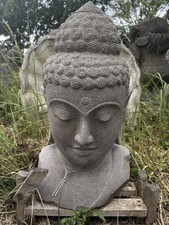 Sehr großer Buddhakopf Vulkanstein massiv  sehr feine Steinmetzarbeit H63cm