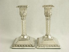 VIKTORIANISCHES  PAAR  LEUCHTER  LONDON 1884    STERLINGSILBER  KERZENHALTER