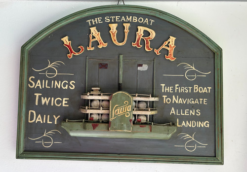 Werbeschild steamboat laura - werbeschild, "steamboat