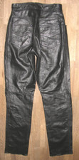 Damen- LEDERJEANS / Lederhose in schwarz aus Lamm- Nappaleder Gr. 38