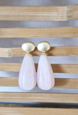 OHRRINGE MIT ROSENQUARZ  TROPFEN ZUM WECHSELN 