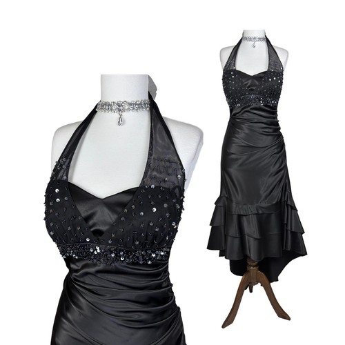 Vintage y2k schwarzes satin - vintage,