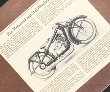 "Ein 500 Motorrad mit Stahlblechrahmen " ~ 1929 WANDERER Werke Chemnitz Report