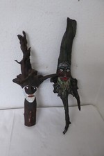 2 x Wurzelgesicht Geschnitzt