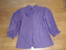 40 Trachtenbluse violett lila flieder 80er 90er Landhaus Münchner Strickmoden