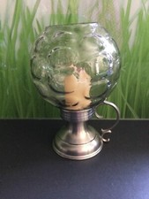 ZINN # KERZENSTÄNDER # # FUSS AUS ZINN # STÖVCHEN # GLAS WINDLICHT # VINTAGE # 