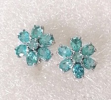 Apatit Ohrringe, 925 Sterlingsilber, natürlich, tolle Neon Farbe, Stecker 