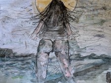 Erotik Aquarell Hübsche Frau