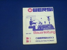 Wersi Bauanleitung BA 481 Wersimtic II Begleitautomat