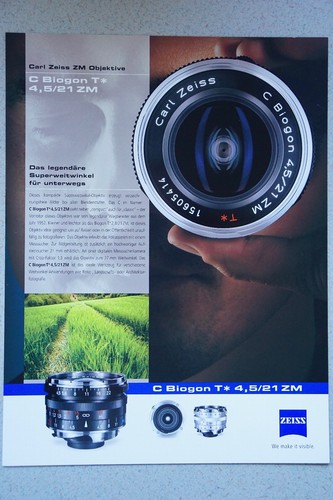 Carl zeiss datenblatt - carl, biogon