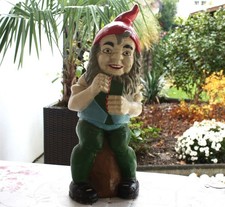 Sehr alter großer Gartenzwerg  aus Ton !! 45 cm.