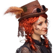 Braun Gothic Zylinderhut für