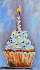 Muffin Ölmalerei 10x15 cm