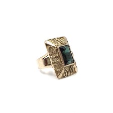 8kt Gelbgold Ring grüner