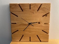 Wanduhr holz eiche quadratisch - wanduhr,