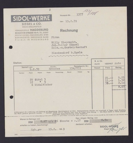 Magdeburg rechnung 1939 - magdeburg,,