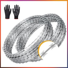 100m Stacheldraht Doppelspirale – 2 Feuerverzinkte Rollen für Handwerkszäune