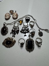 Antiker Silberschmuck Broschen Ringe Kette Gemme Bernstein