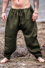 Wikinger rushose leinen - leinen, olive