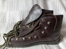 Vintage Langlaufschuhe Retro Schuhe Skischuhe Leder Braun Gr. 7 / (41)