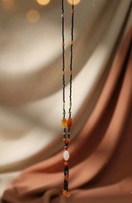 Lange Kette Schwarz Orange