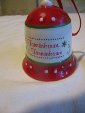 Keramik  Glocke mit Aufschrift " O Tannenbaum "