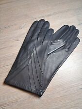 Damen Nappa-Leder-Handschuhe schwarz Gr 7 1/2 Viskoseinnenfutter + Ziernähten