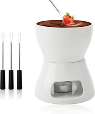 Keramik Fondueset Schokofondue Set Mit Teelichthalter Und 4 Gabeln Dessertfondue