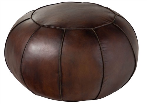 Pouf hocker echtleder 58x58x38 - echtleder,