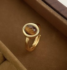 Ring 18 kt vergoldet Tigerauge