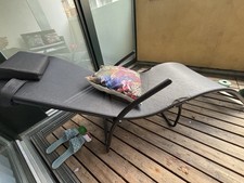 Liegestuhl Sonnenliege Schwarz Klappbar