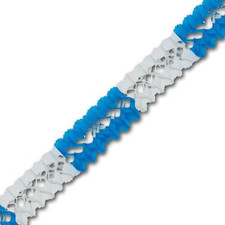 Partydeko Girlanden blau weiß gestreift - 2er-Pack für Mottoparty, Länderdeko, V