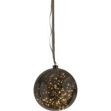 STAR Glow Glas Deko Rauchglas Glas Kugel  Ø 20cm mit Dew Drop Lichterkette