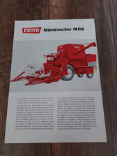 Original Prospekt Fahr Mähdrescher M 66 Traktor Schlepper