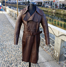 Herren braun lang ledermantel