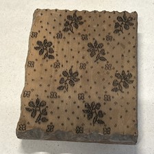 Antiker Stempel Druckstock Blaudruck Stoffdruck, Holz und Metallstifte