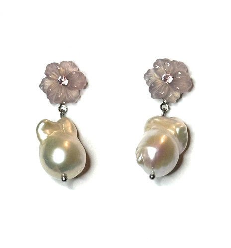 Große ohrringe chalcedon mit - große,