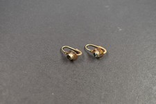 Paar Ohrringe Gold 585 mit grünen turmalinfarbenen Steinen aus Nachlass