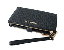 MICHAEL KORS Portemonnaie JET SET TRAVEL LG DBL Zip Wristlet schwarz