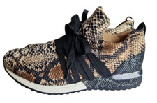 Sneaker Damen lässige Schuhe Schlangen Optik Stoff Schuhe Gr. 38